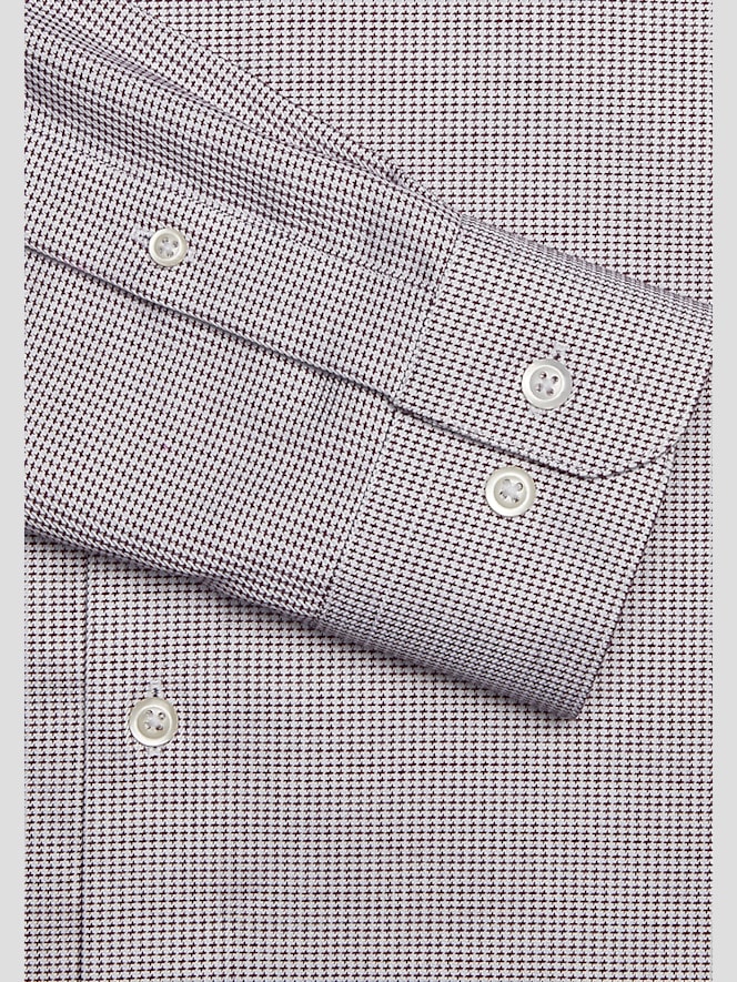 Pronto Uomo Slim Fit Micro Check Spread Collar Dress Shirt