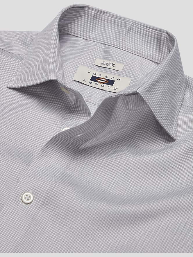 Joseph Abboud Classic Fit Textured Stripe Spread Collar Dress Shirt