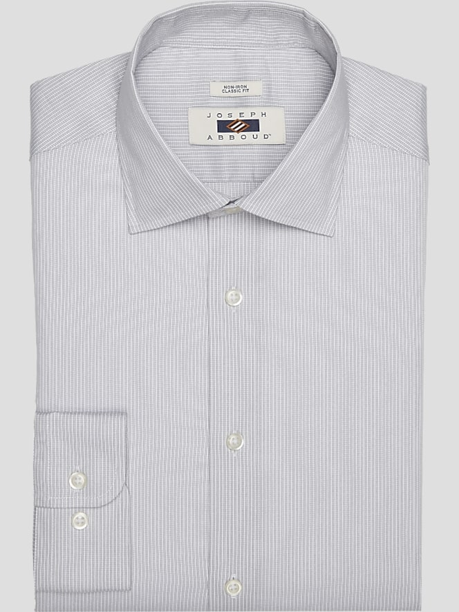 Joseph Abboud Classic Fit Textured Stripe Spread Collar Dress Shirt