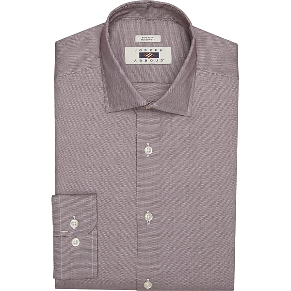 Joseph Abboud Men's Modern Fit Wrinkle-Resistant Cotton Dress Shirt Burgundy - Size: 15 32/33 TMW53BJ50325