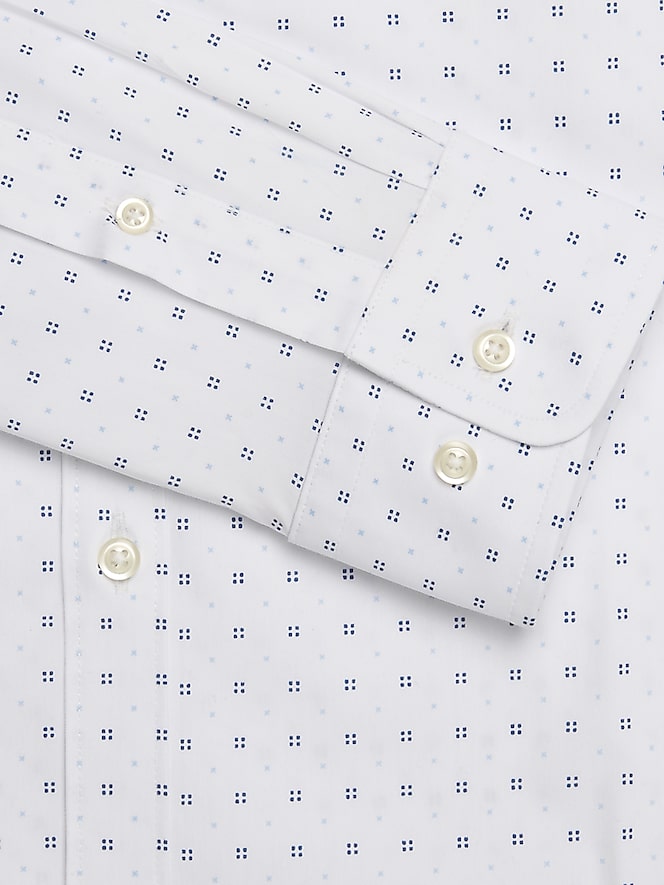 Egara Skinny Fit Tonal Squares Dress Shirt