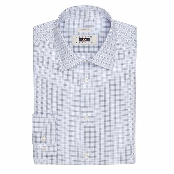 Joseph Abboud Men's Modern Fit Performance Plaid Dress Shirt Navy - Size: 18 34/35 TMW53BP80581
