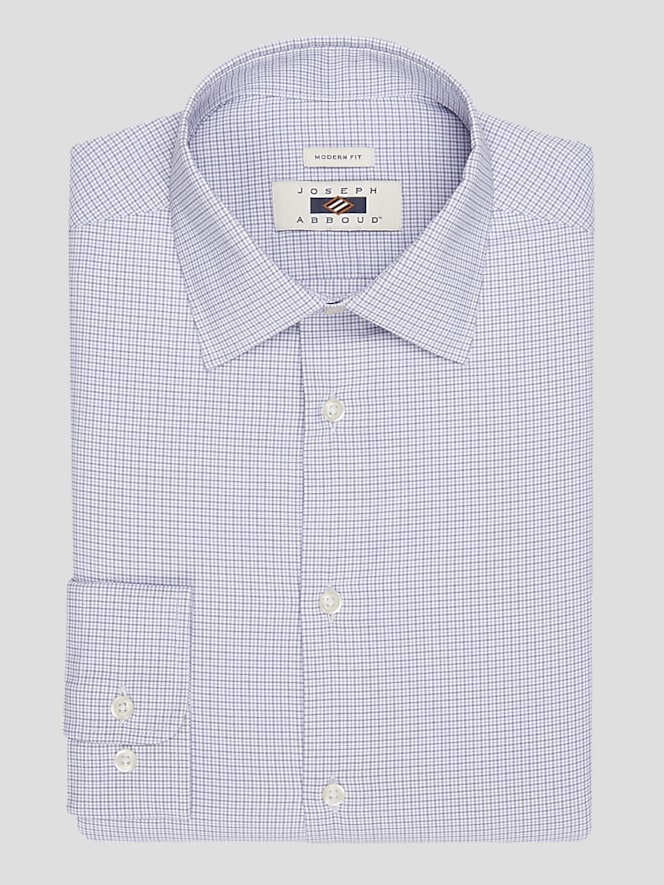 Joseph Abboud Modern Fit Mini Check Performance Dress Shirt