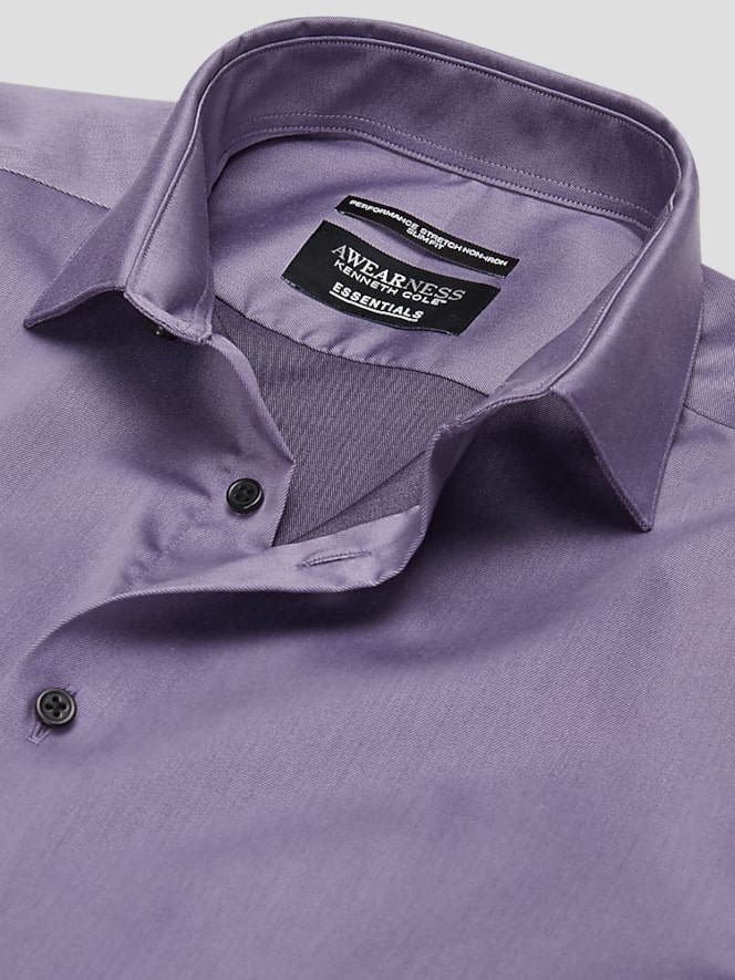 Awearness Kenneth Cole Slim Fit Ultra Performance Stretch Solid Dress Shirt