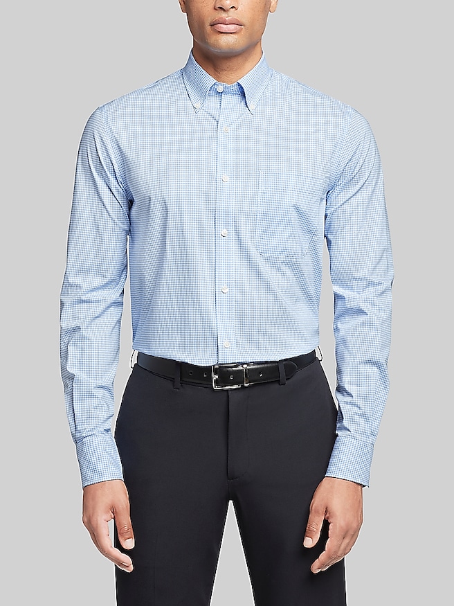 Tommy Hilfiger Regular Fit Gingham Dress Shirt Lavender Check