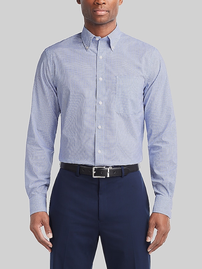 Tommy Hilfiger Regular Fit Gingham Dress Shirt Blue Check
