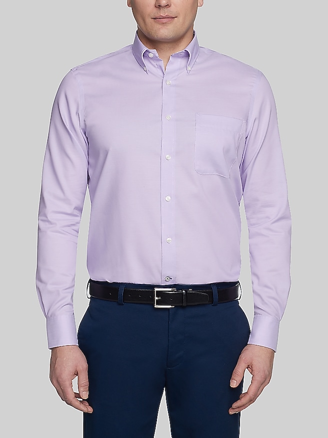 Tommy Hilfiger Classic Fit Dress Shirt Lavender Solid