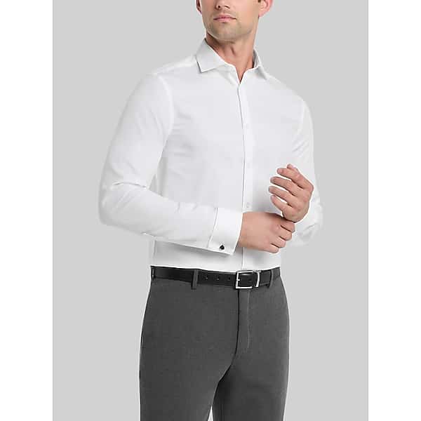 Calvin Klein Men's Slim Fit Performance Wrinkle-Free Dress Shirt White Solid - Size: 18 1/2 36/37