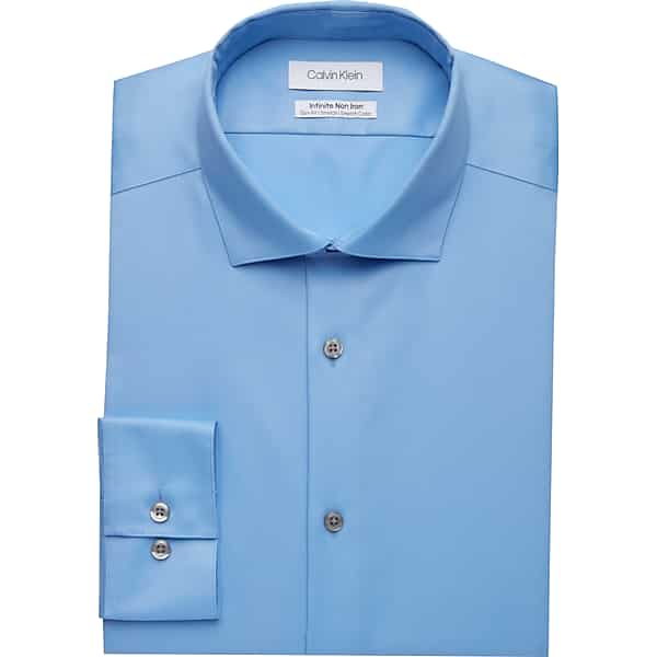 Calvin Klein Men's Infinite Slim Fit Dress Shirt Light Blue - Size: 16 1/2 34/35