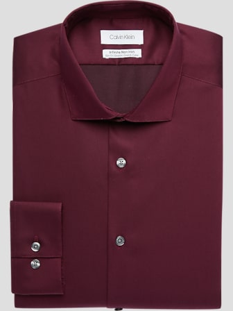 Calvin Klein Burgundy Dress Shirts Men s Wearhouse