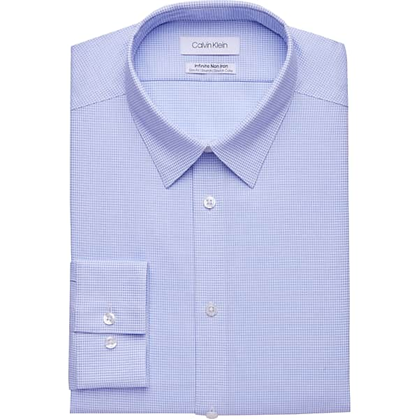 Calvin Klein Men's Infinite Slim Fit Dress Shirt Blue Mist - Size: 16 1/2 32/33