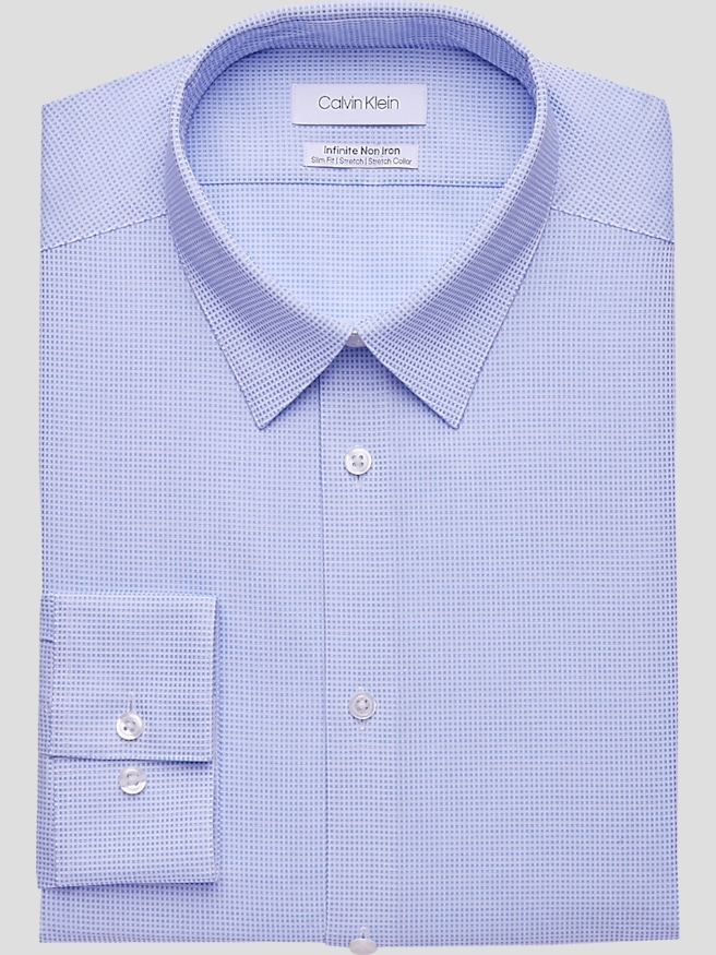 Calvin Klein Big & Tall Men's Slim Fit Non-Iron Dress Shirt , Blue Mist