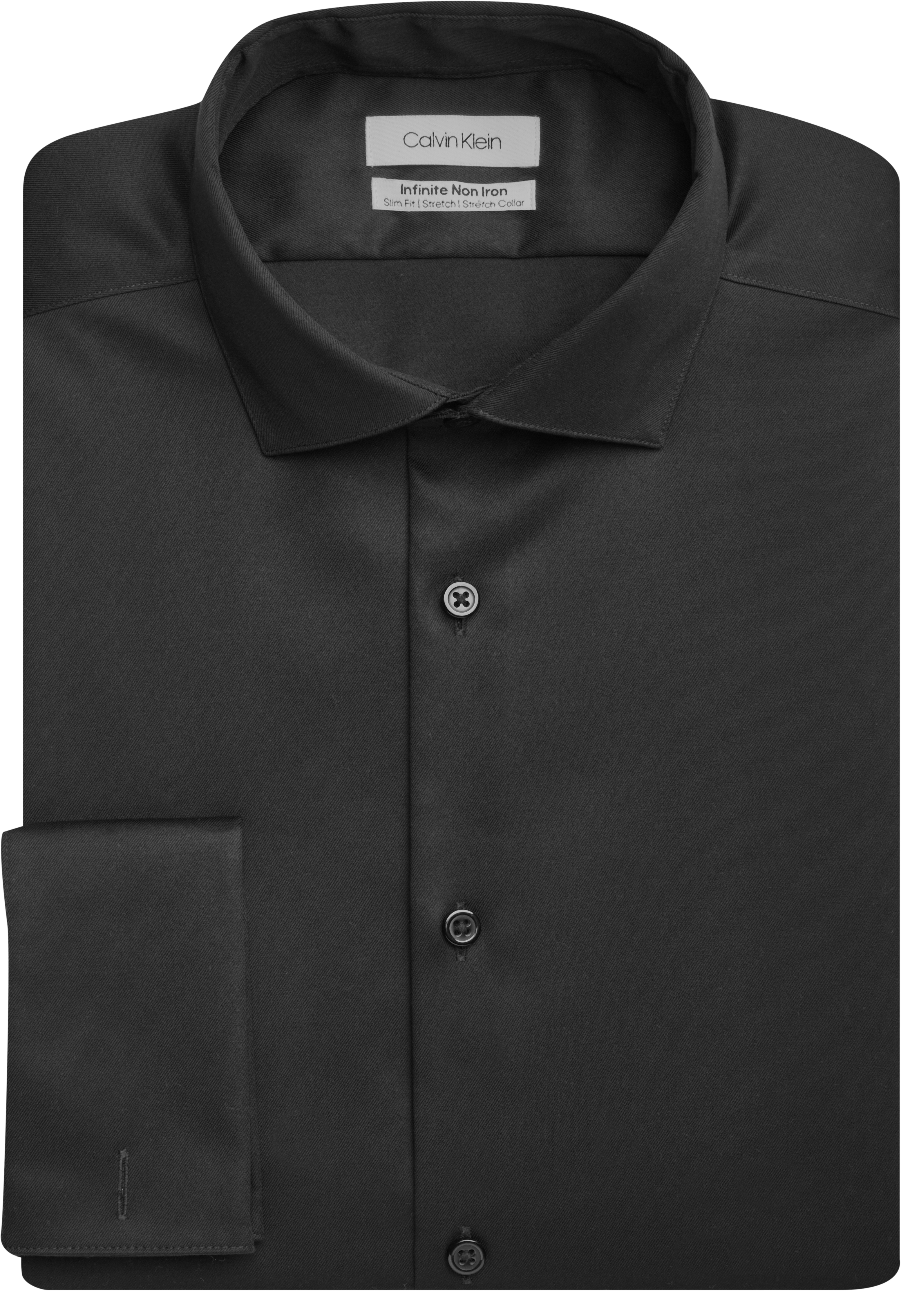 Infinite Non Iron Slim Fit Stretch Collar French Cuff Dress Shirt