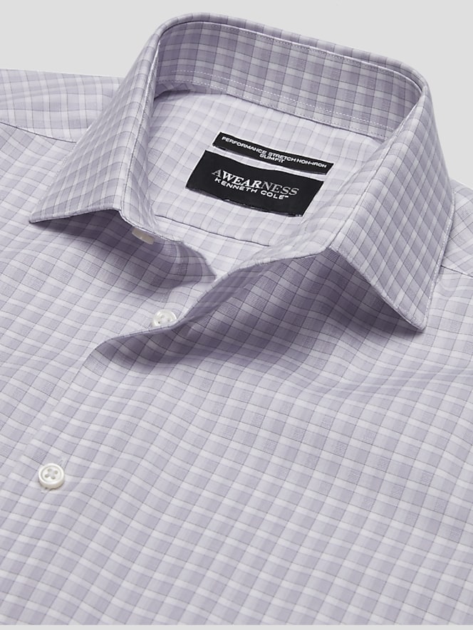Awearness Kenneth Cole Slim Fit Ultra Performance Stretch Tonal Check Dress Shirt