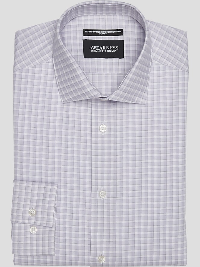 Awearness Kenneth Cole Slim Fit Ultra Performance Stretch Tonal Check Dress Shirt