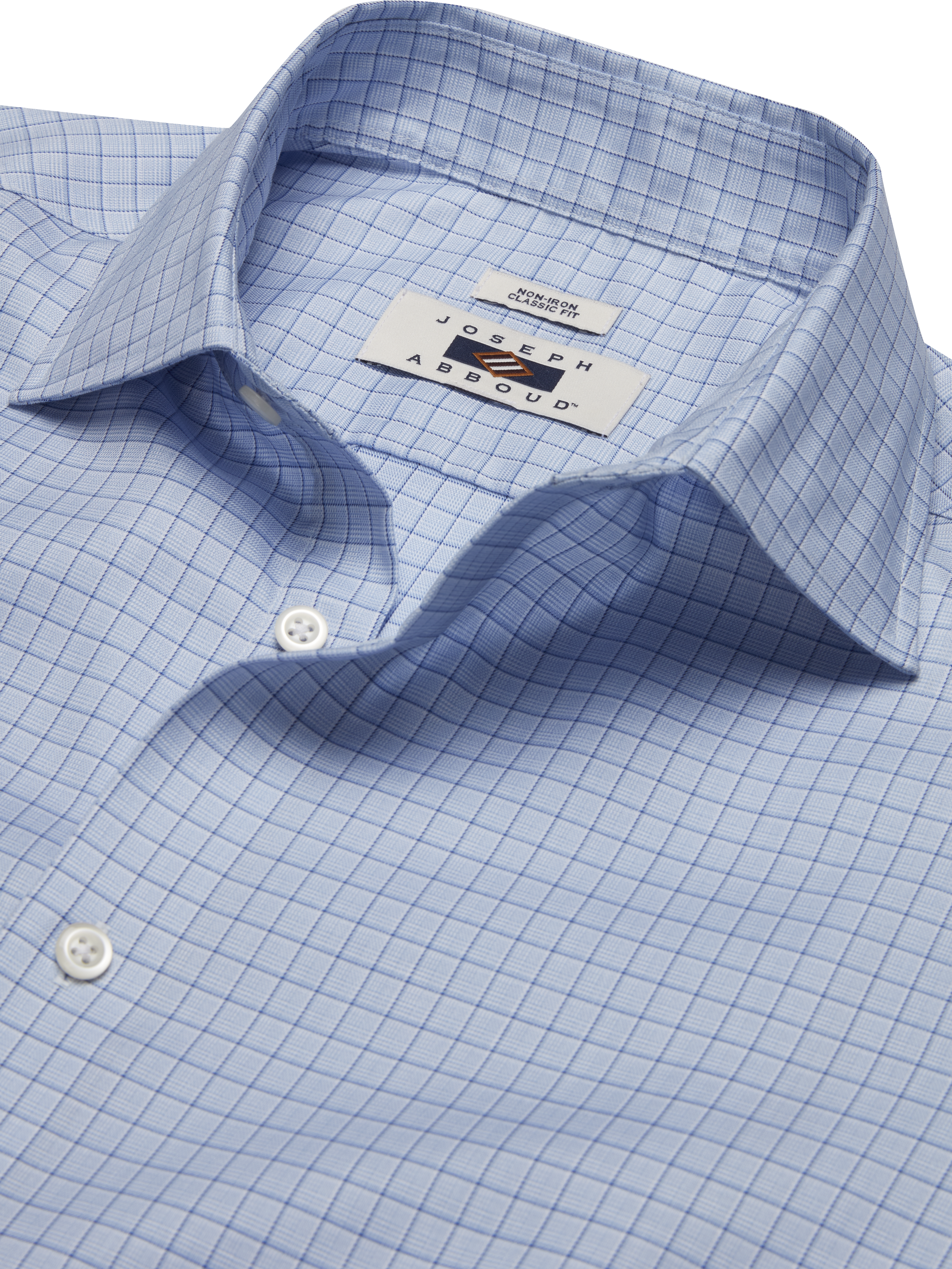 Classic Fit Grid Spread Collar Dress Shirt