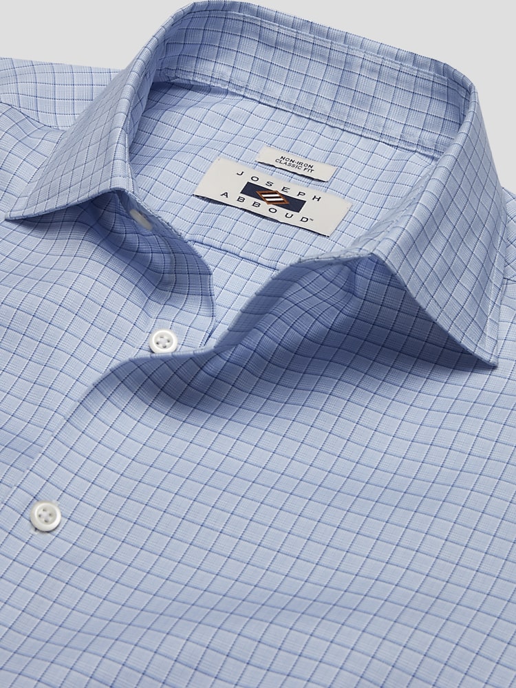Joseph Abboud Classic Fit Plaid Dress Shirt, Blue | Men's Wearhouse