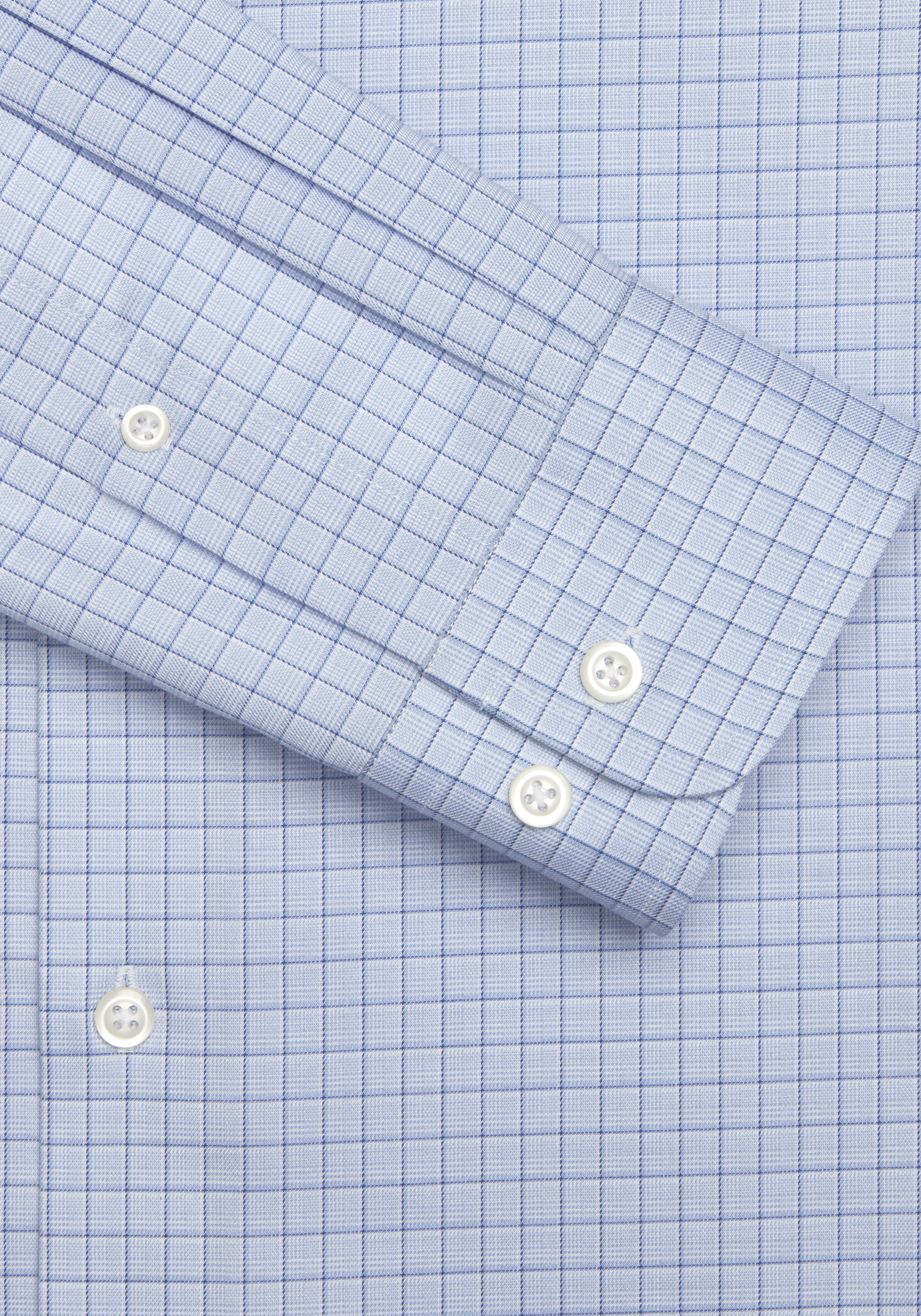 Classic Fit Grid Spread Collar Dress Shirt