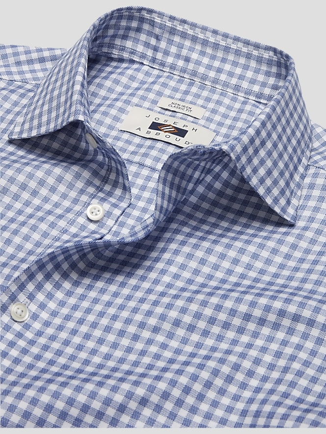 Joseph Abboud Classic Fit Gingham Spread Collar Dress Shirt
