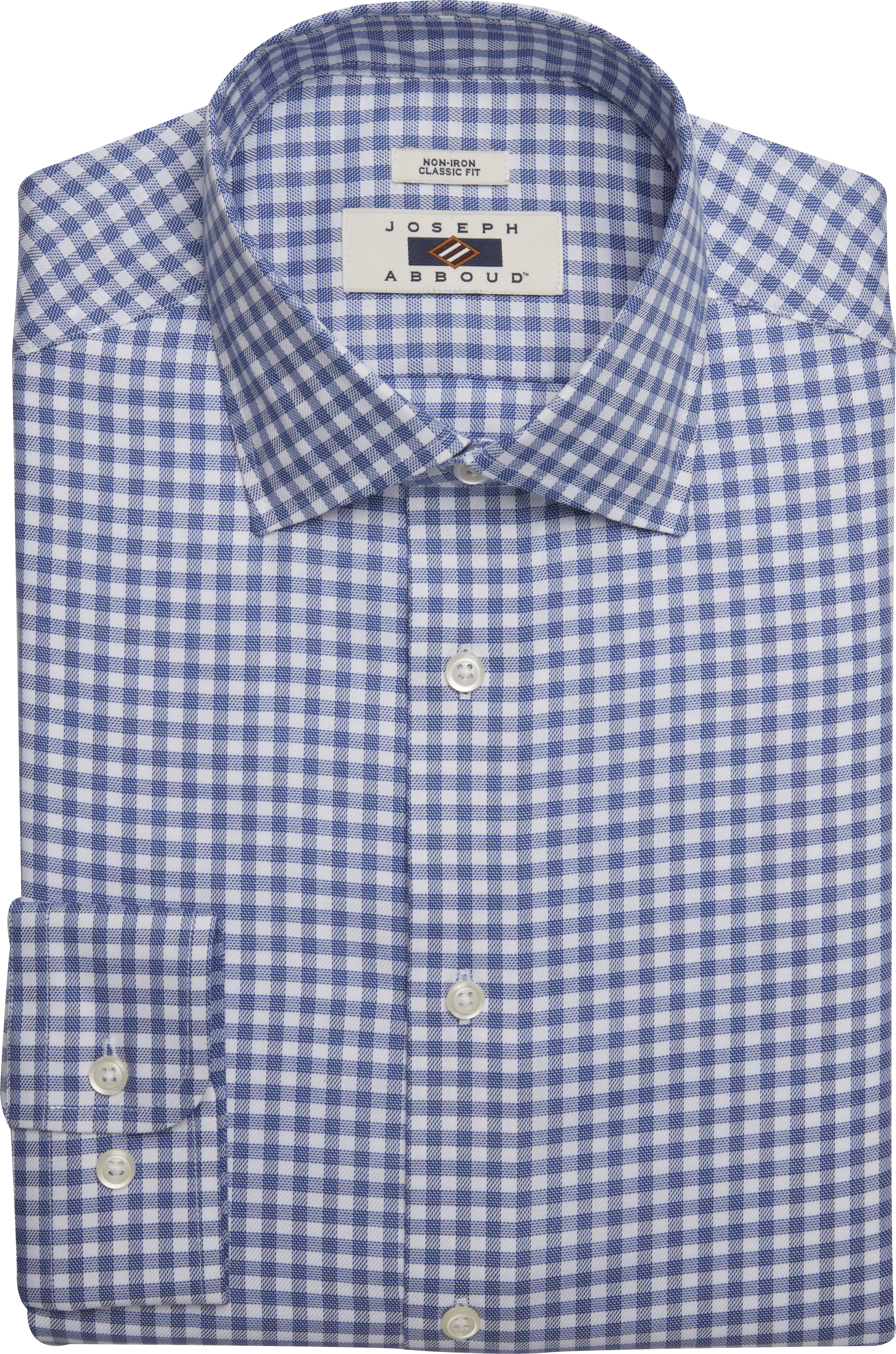 Classic Fit Gingham Spread Collar Dress Shirt