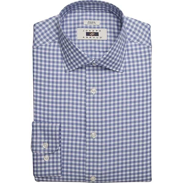 Joseph Abboud Men's Classic Fit Gingham Spread Collar Dress Shirt Blue - Size: 16 1/2 36/37 TMW54BD65738
