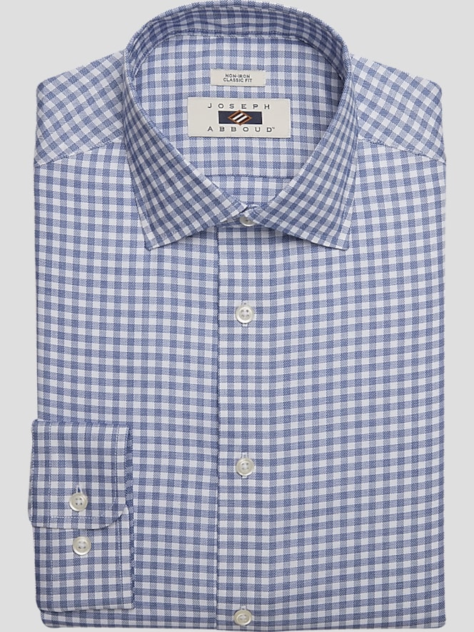 Joseph Abboud Classic Fit Gingham Spread Collar Dress Shirt