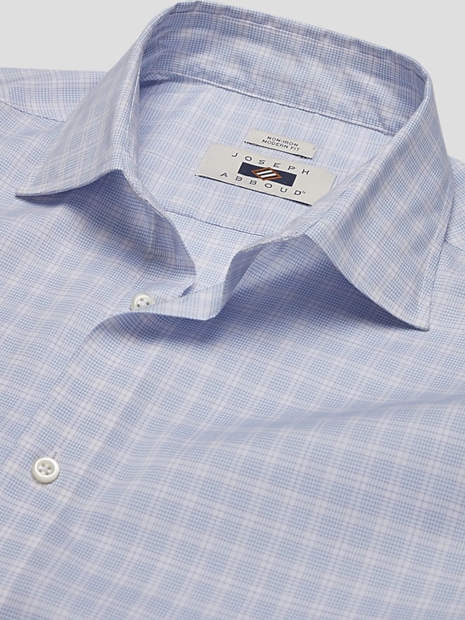Joseph Abboud Modern Fit Plaid Spread Collar Dress Shirt