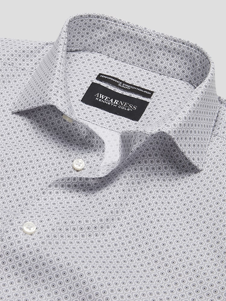 Awearness Kenneth Cole Slim Fit Dot Dress Shirt, Grey - Gray | Men's  Wearhouse