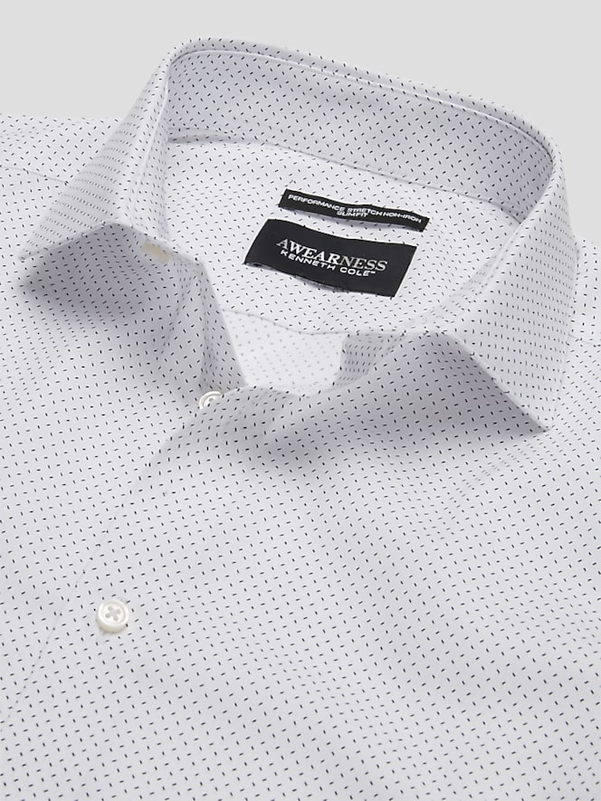 Awearness Kenneth Cole Slim Fit Ultra Performance Stretch Diamond Dress Shirt