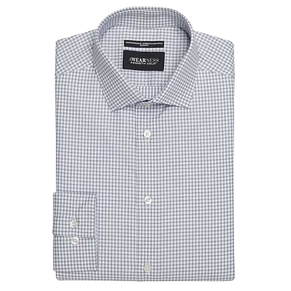 Awearness Kenneth Cole Big & Tall Men's Slim Fit Ultra Performance Stretch Dress Shirt Navy - Size: 17 36/37