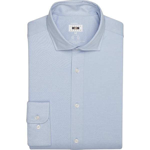 Joseph Abboud Men's Modern Fit Performance Knit Twill Dress Shirt Light Blue - Size: 18 34/35 TMW54BV80502