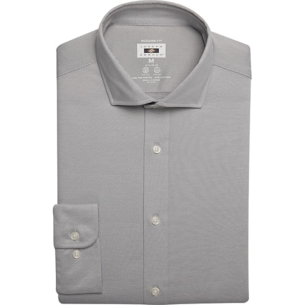 Joseph Abboud Men's Modern Fit Performance Knit Twill Dress Shirt Grey - Size: 17 1/2 36/37 TMW54BV75703