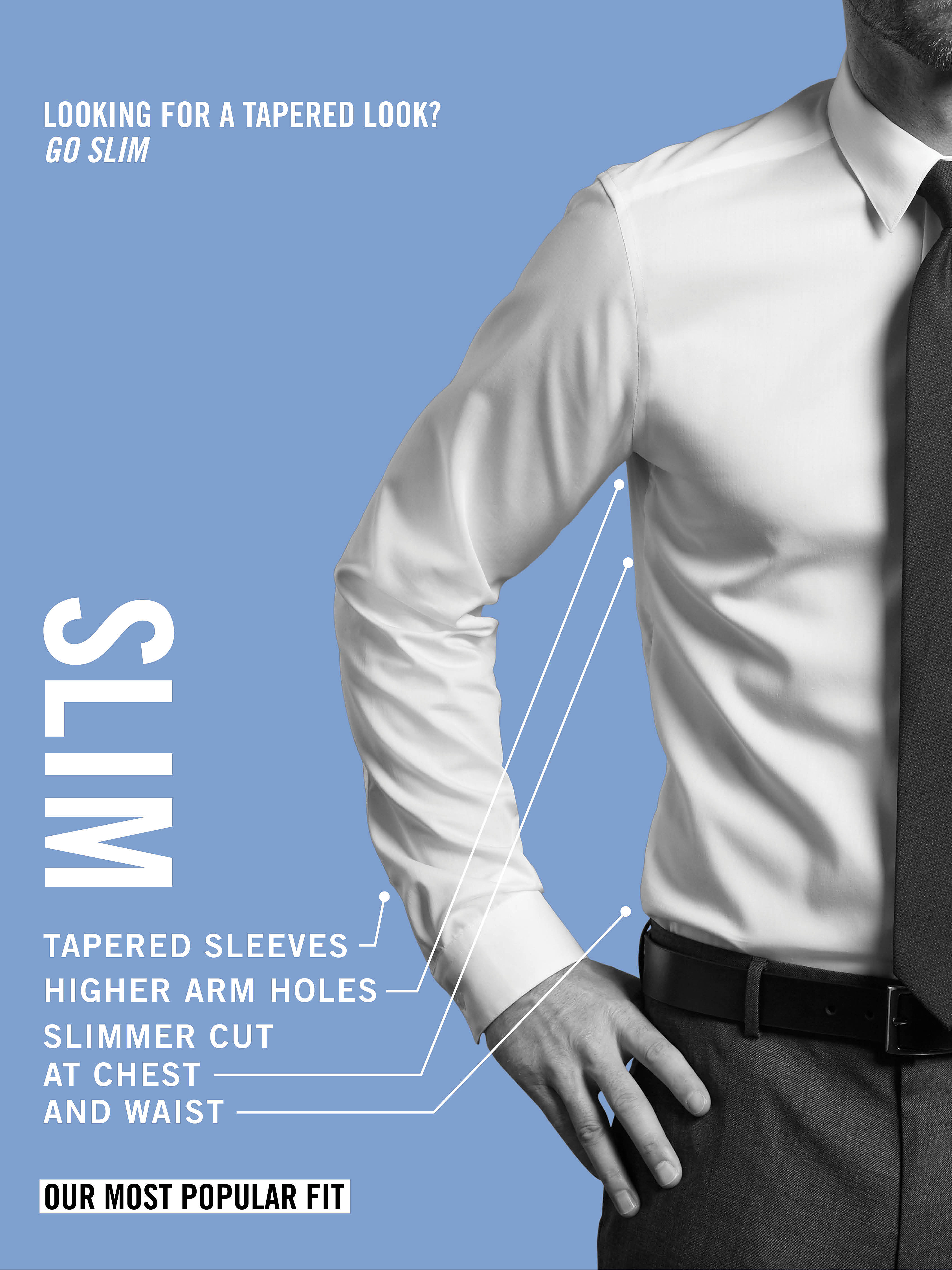 Infinite Non-Iron Slim Fit Stretch Collar Dress Shirt