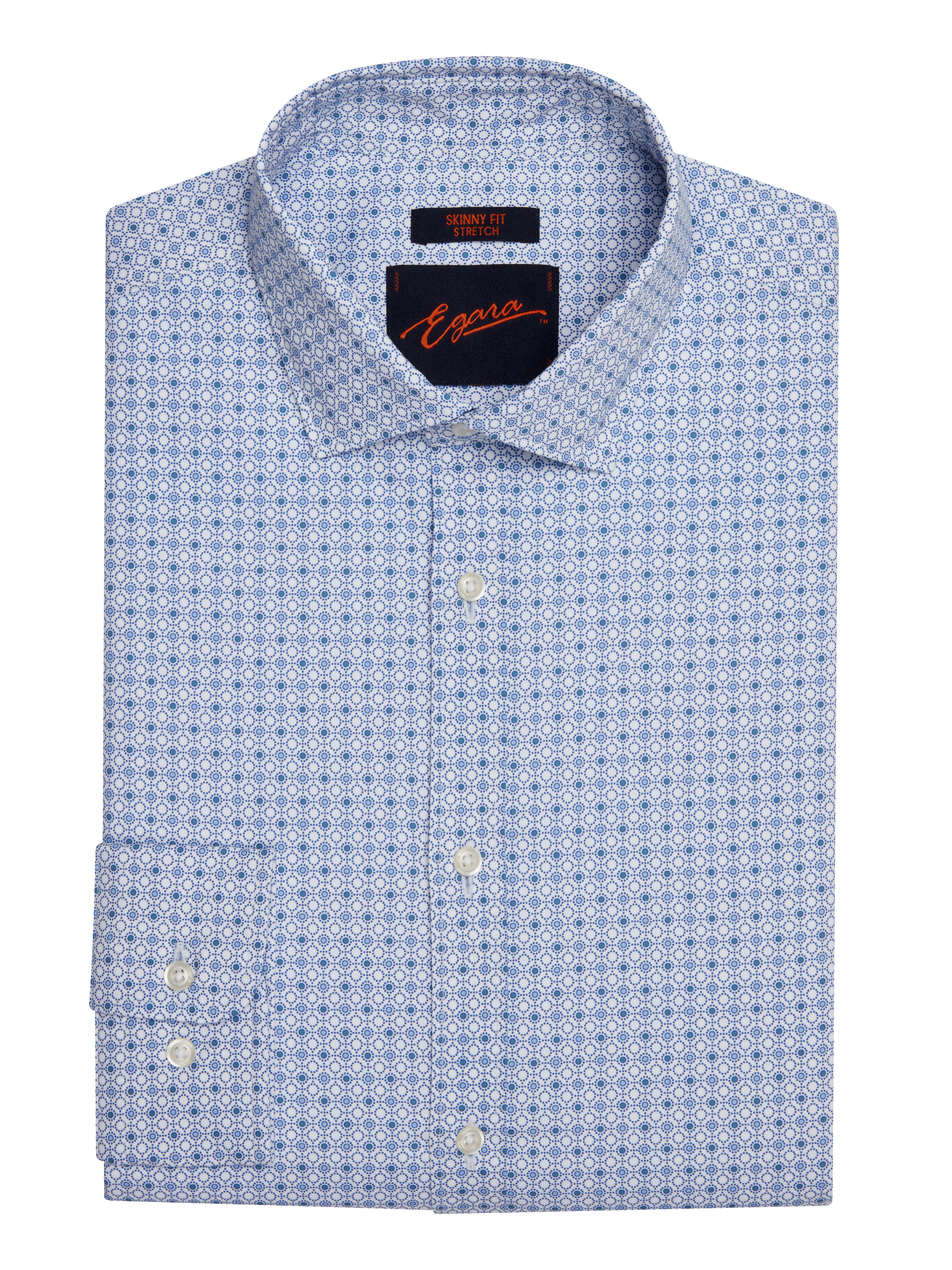 トップス LE STANDARD Reguler collar shirts NWD Eagle Men's Blue Regular Fit Stripe Stretch Collar Shirt