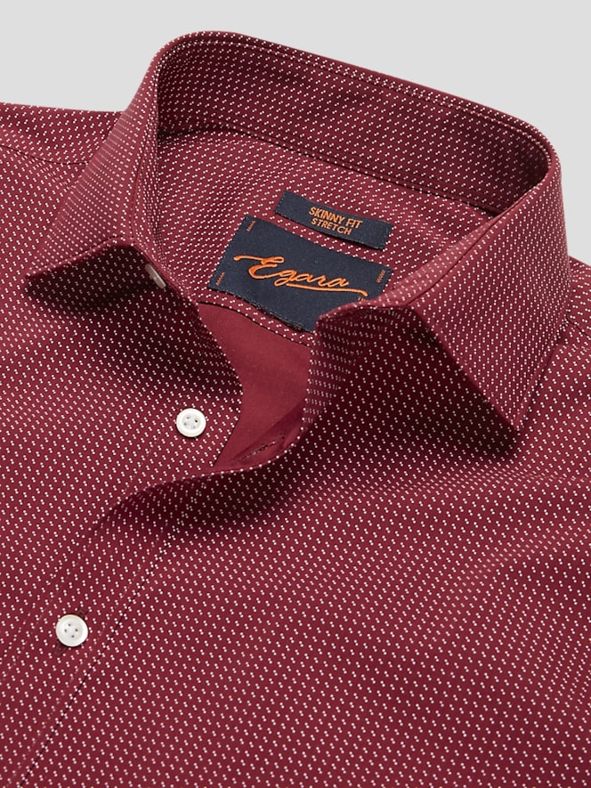 Egara Skinny Fit Dot Dress Shirt