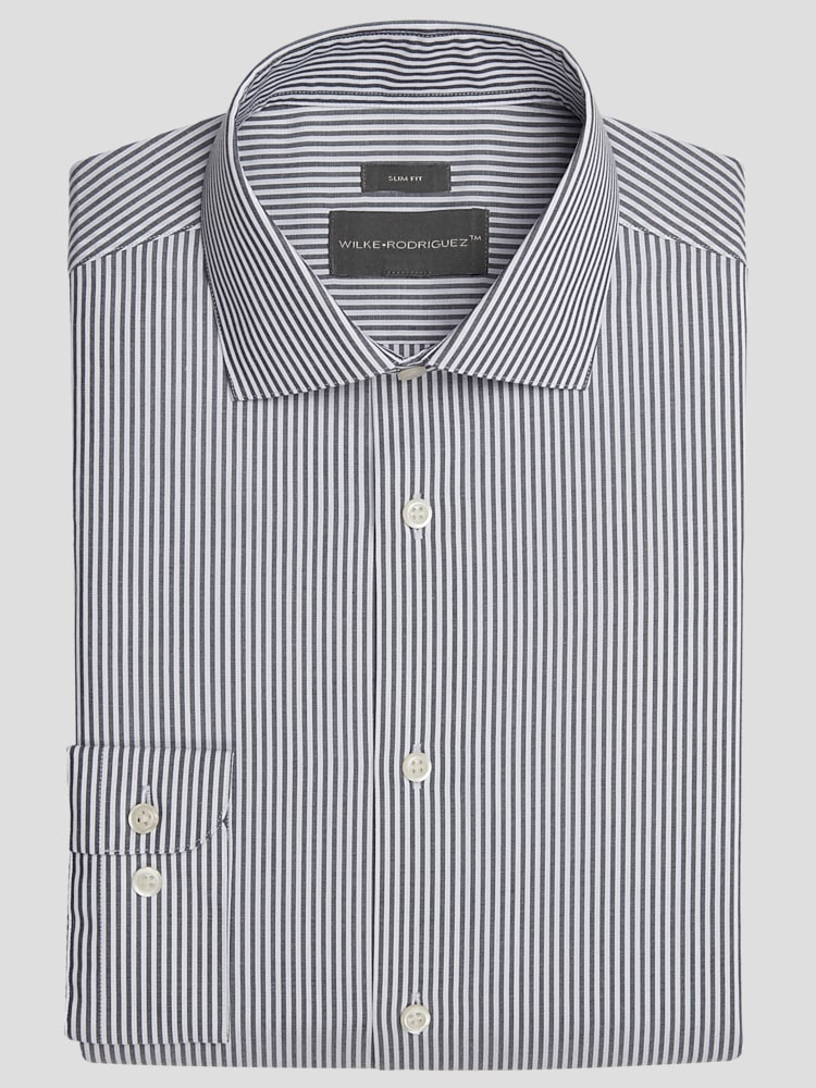 Wilke-Rodriguez Slim Fit Classic Bengal Stripe Dress Shirt