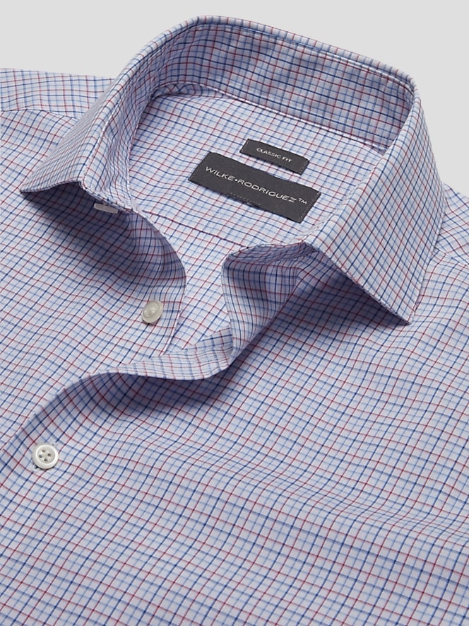 Wilke-Rodriguez Classic Fit Multi Tattersall Plaid Dress Shirt