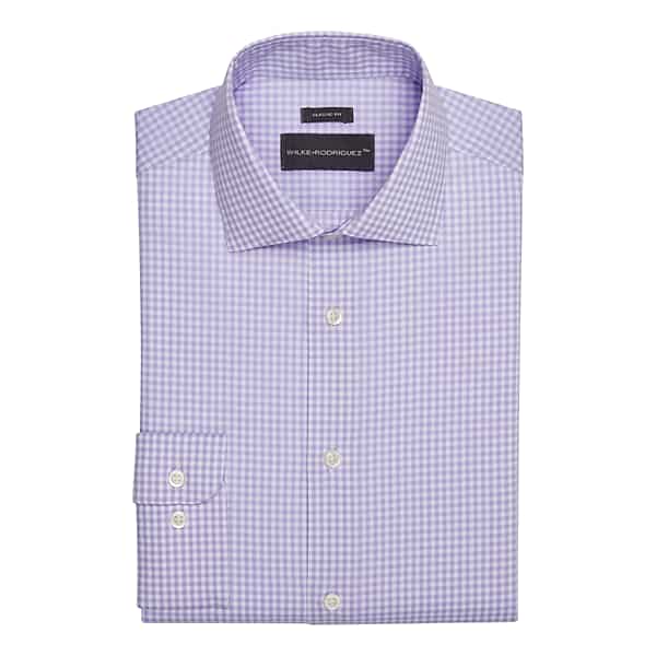 Wilke-Rodriguez Men's Classic Fit Gingham Dress Shirt Purple