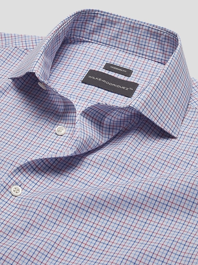 Wilke-Rodriguez Modern Fit Tattersall Plaid Dress Shirt
