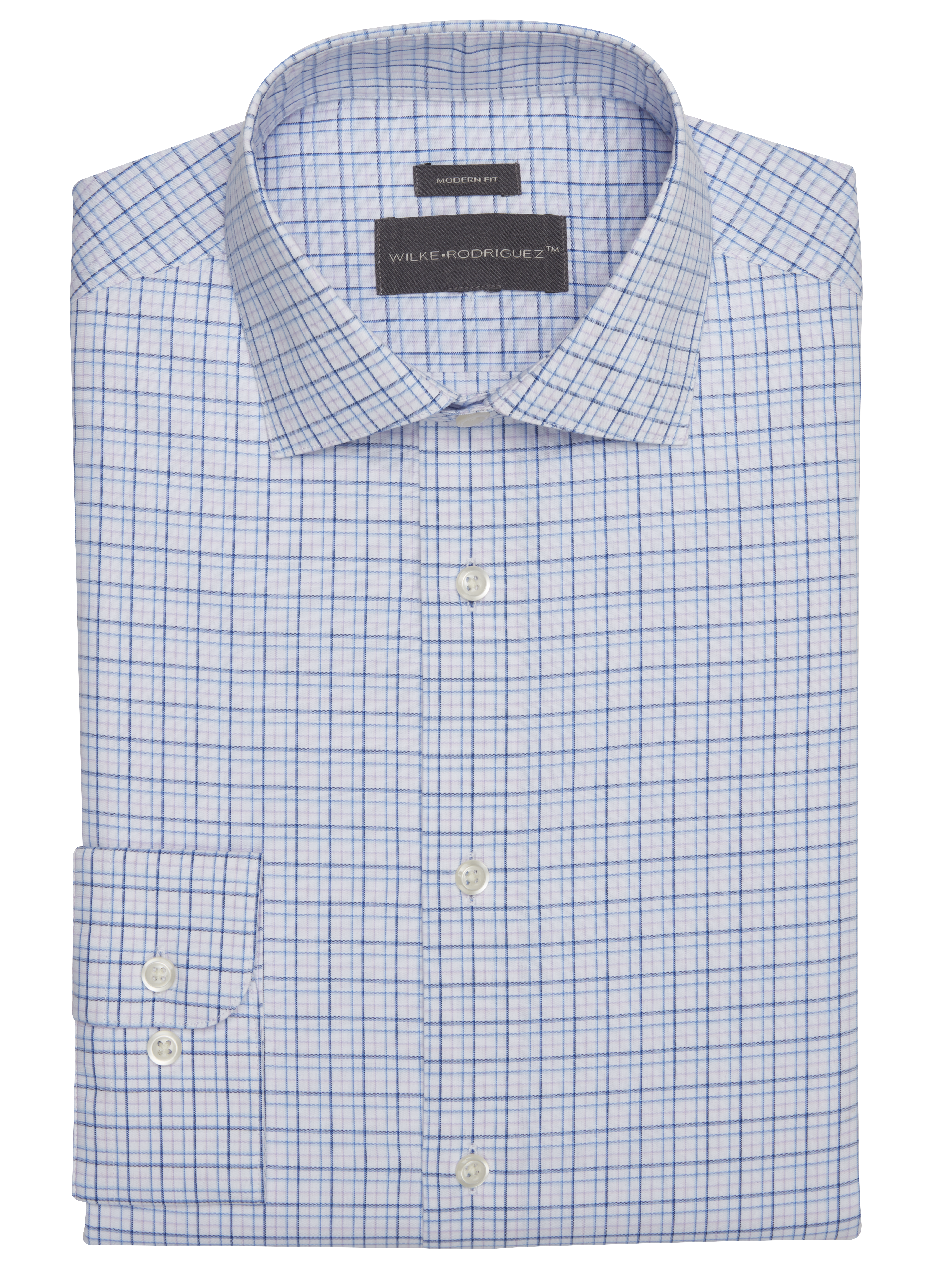 Modern Fit Tattersall Plaid Dress Shirt