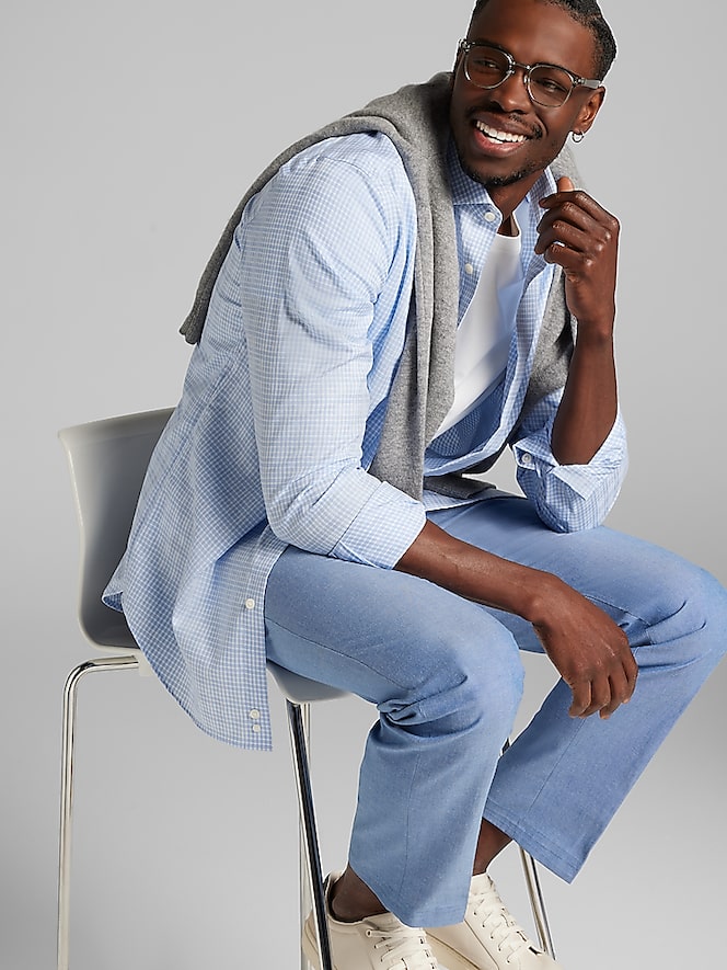 Pronto Uomo Modern Fit Plaid Dress Shirt