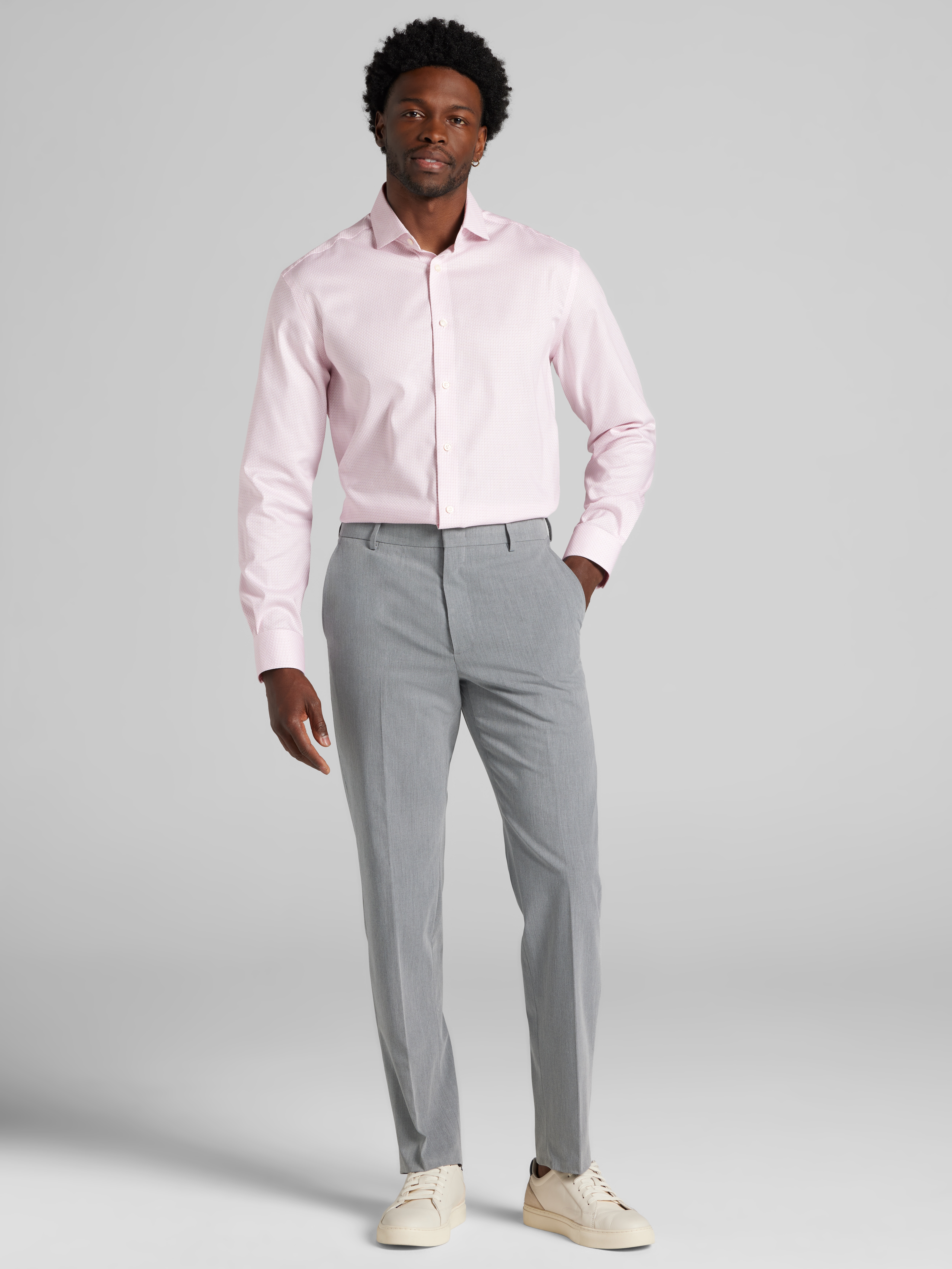 Classic Fit Cotton Blend Dress Shirt