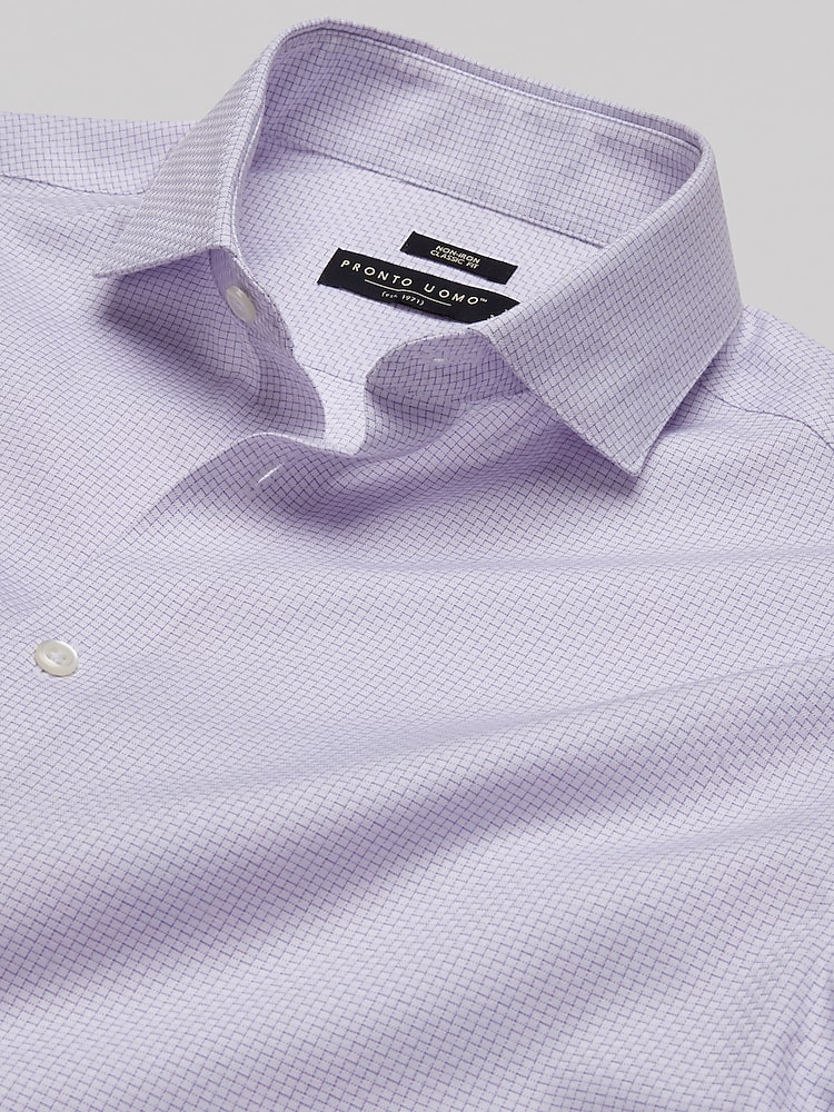 Pronto Uomo Classic Fit Check Dress Shirt, Purple | Men's Wearhouse