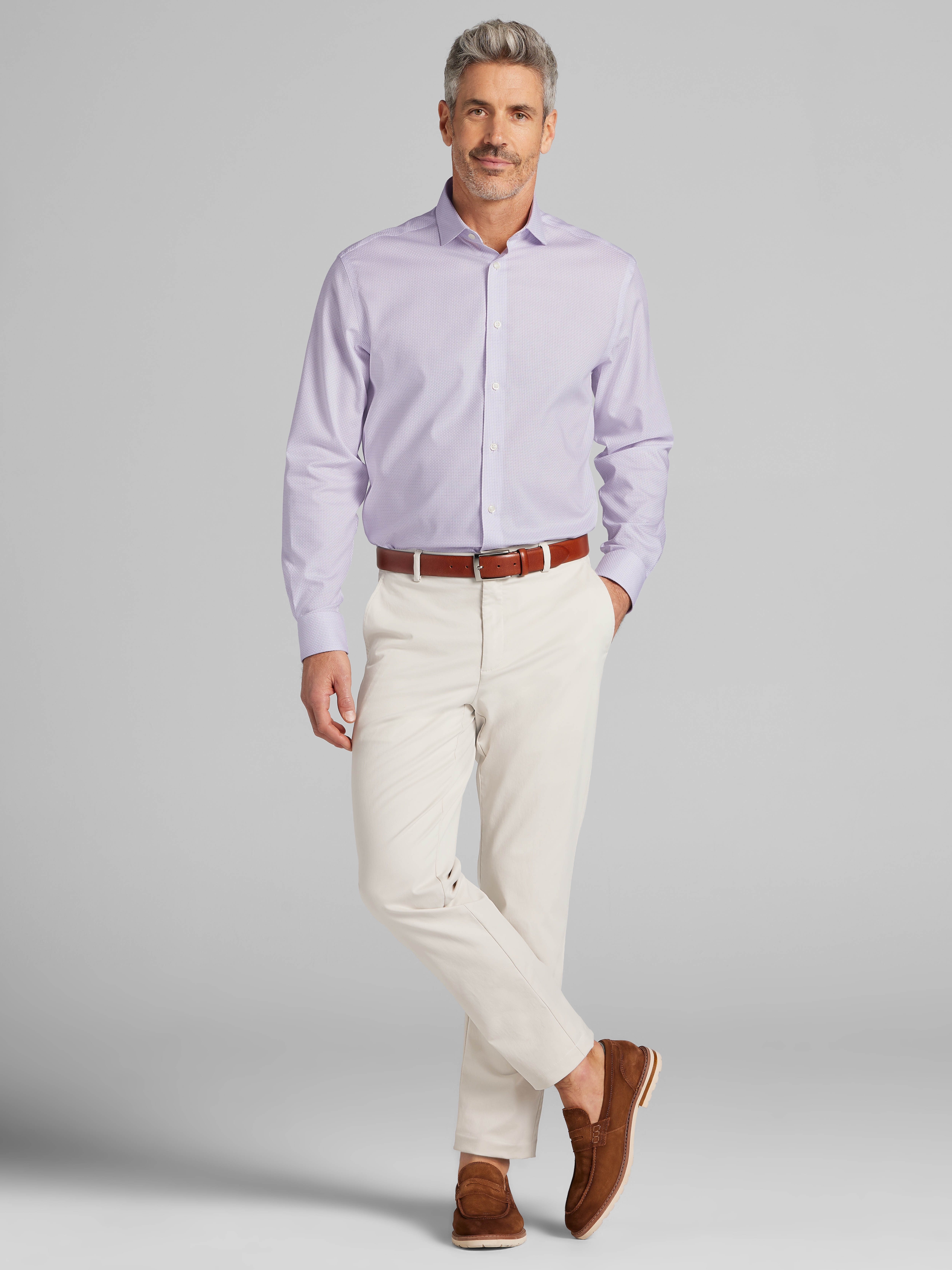 Classic Fit Cotton Blend Dress Shirt