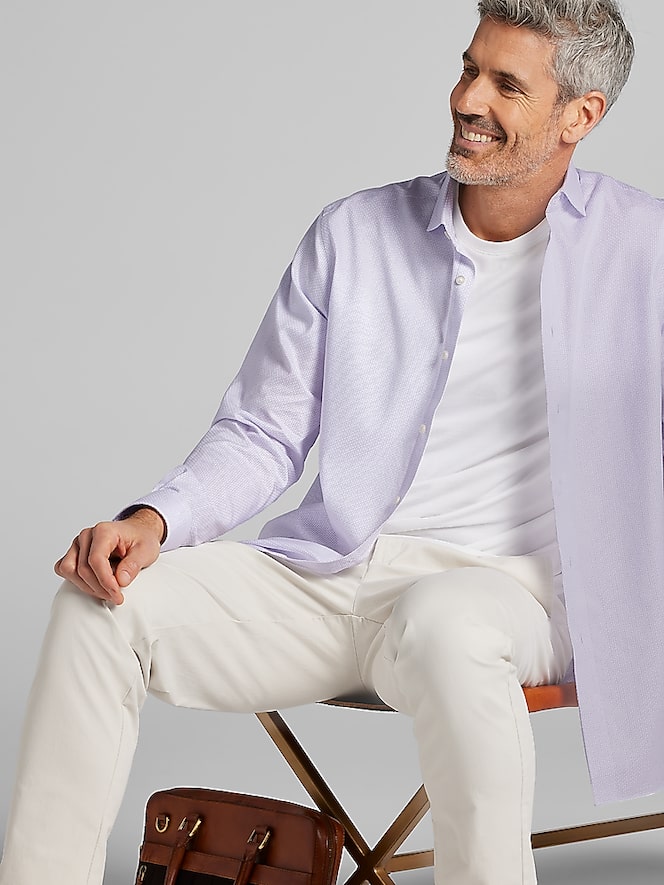 Pronto Uomo Classic Fit Cotton Blend Dress Shirt