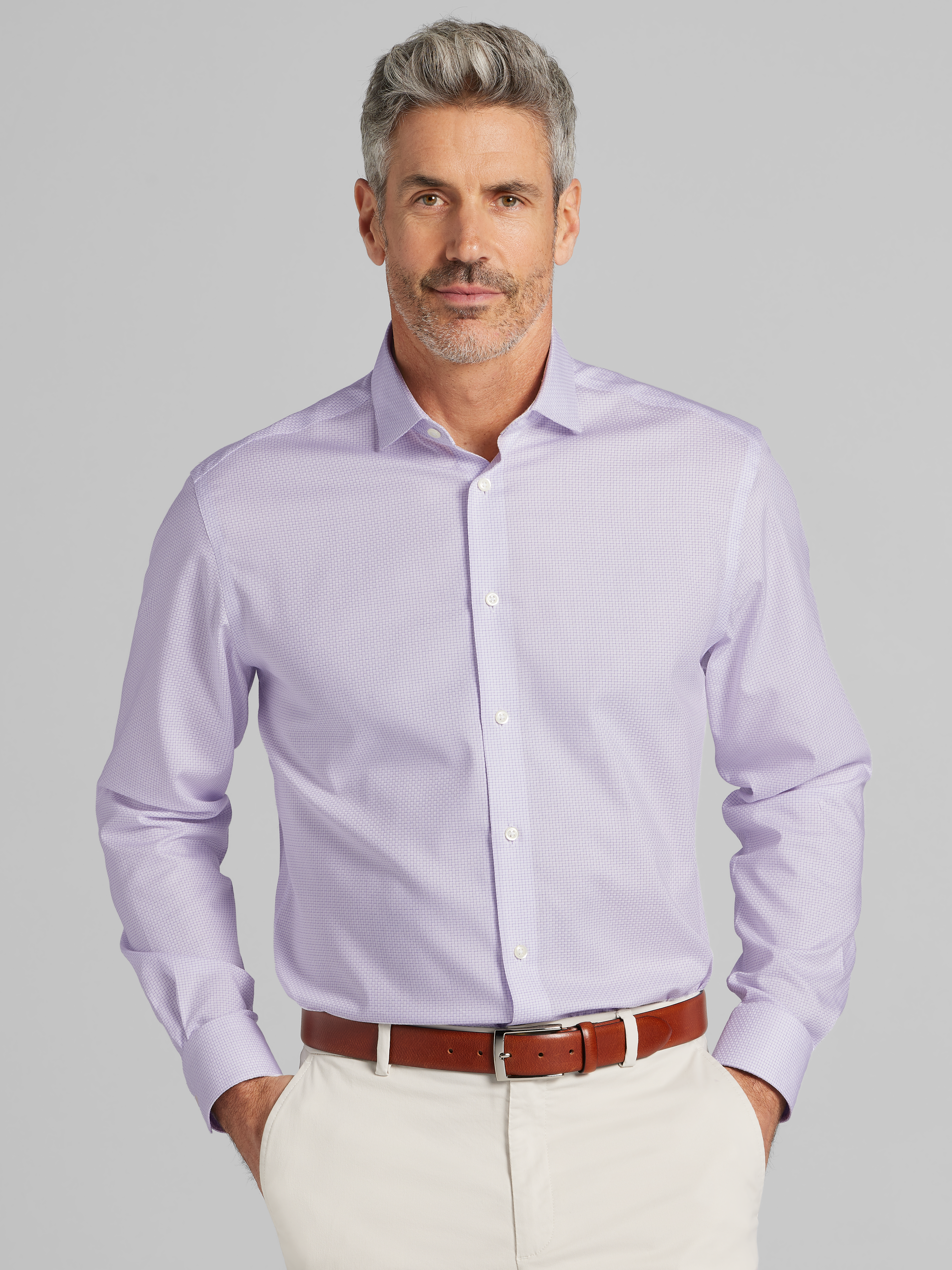 Classic Fit Cotton Blend Dress Shirt