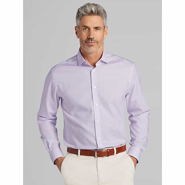 Pronto Uomo Men's Classic Fit Cotton Blend Dress Shirt Purple - Size: 18 1/2 34/35 - Only Available at Men's Wearhouse TMW58B985576