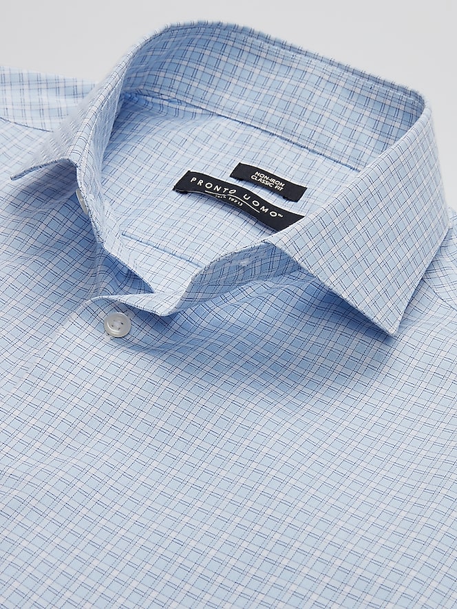 Pronto Uomo Classic Fit Small Plaid Dress Shirt