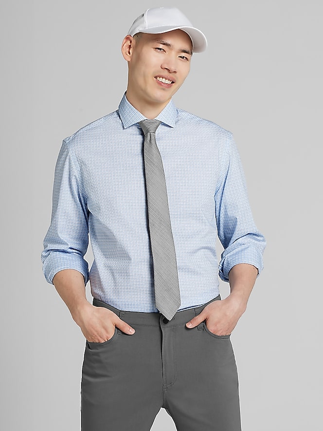 Pronto Uomo Classic Fit Small Plaid Dress Shirt