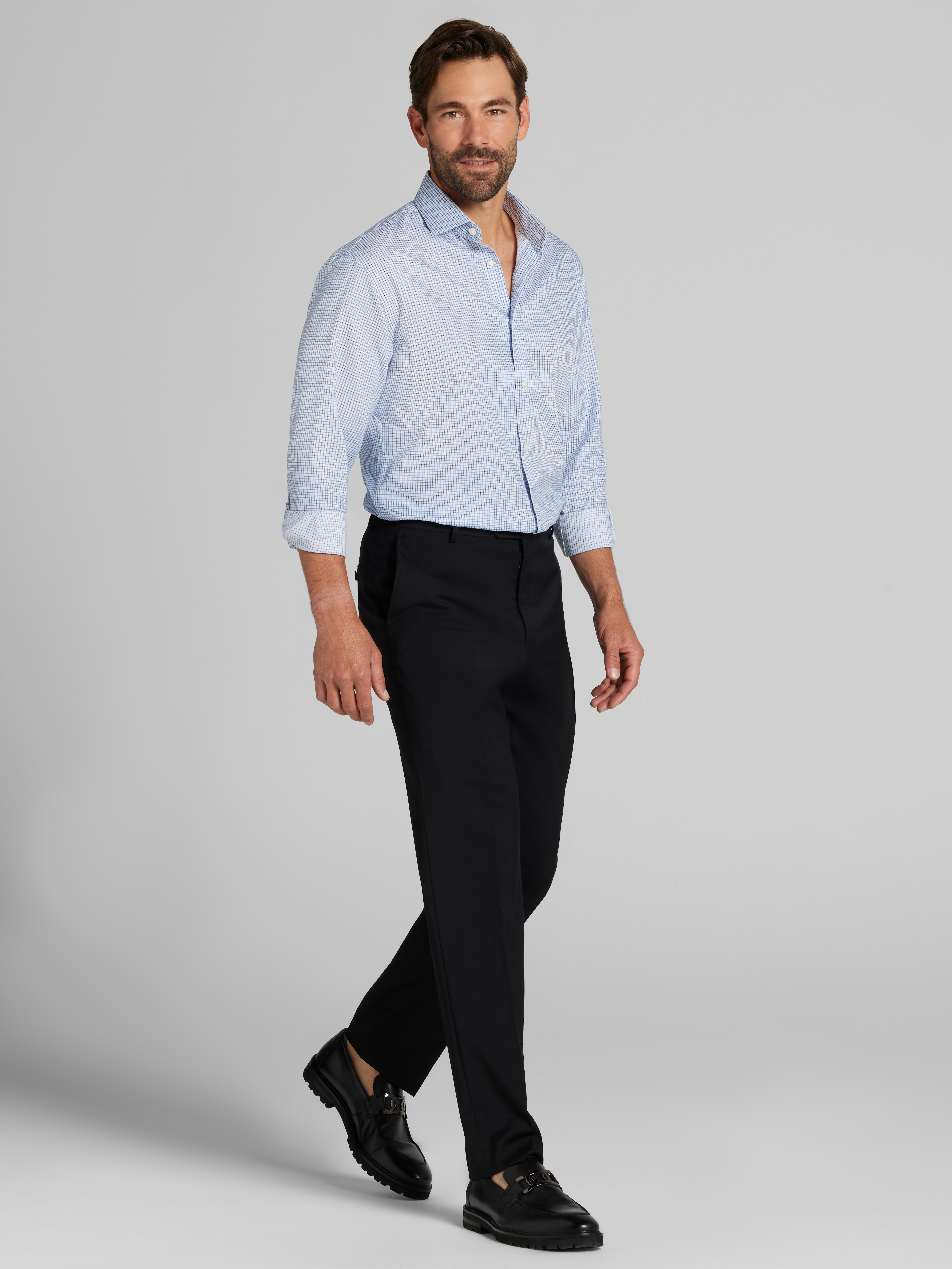 Slim Fit Check Dress Shirt